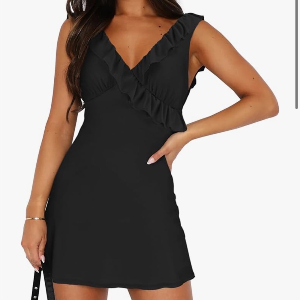 Elegant Black Ruffle Dress